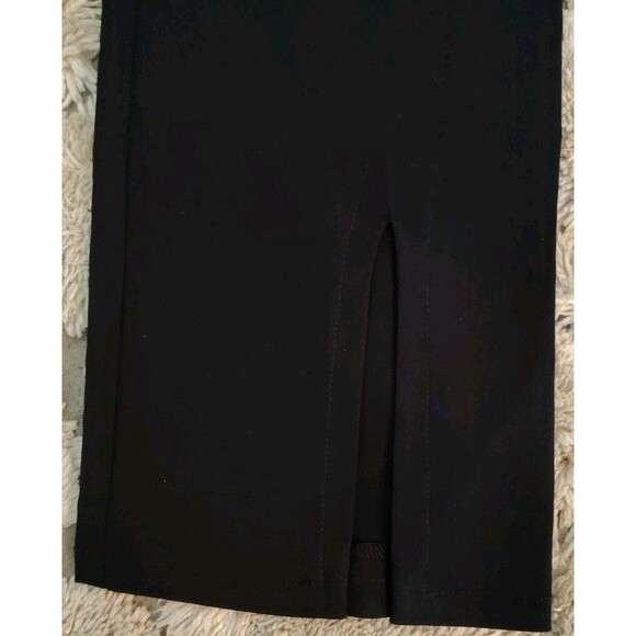Vintage Bebe Black Pants Size 2 Side Zip Slit Back Legs Back Belt Design High... - Picture 7 of 10